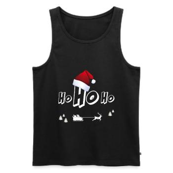 Noël Noël moche Ho ho chapeau rouge - Débardeur bio Premium Homme - noir - Devant - Michal (187cm)