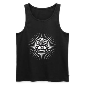 illuminati voir oeil éclairé amusant cool amour - Débardeur bio Premium Homme - noir - Devant - AI Model Male 178 light (178cm)