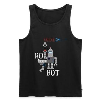 petite machine robot rétro illu amusant Humour Auto - Débardeur bio Premium Homme - noir - Devant - AI Model Male 178 light (178cm)