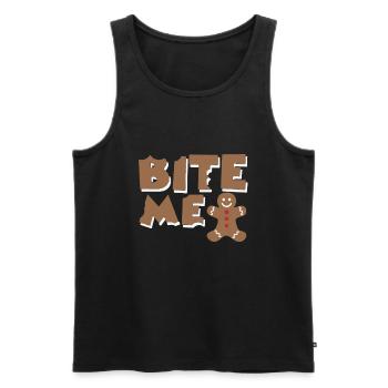 bite me - Männer Premium Bio Tank Top - Schwarz - Vorne - Michal (187cm)
