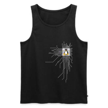 platine Pinguin Core Herz Computer pc Nerd program - Männer Premium Bio Tank Top - Schwarz - Vorne - AI Model Male 178 light (178cm)