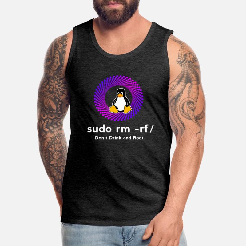 Ordinateur Sys admin Penguin Nerd pc sudo rm -rf cod Débardeur bio Premium Homme