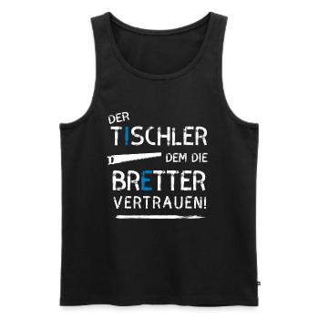 Tischler Bretter Beruf zimmermann holzwurm Holz ba - Männer Premium Bio Tank Top - Schwarz - Vorne - AI Model Male 178 light (178cm)