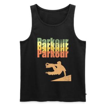 Parkour - Débardeur bio Premium Homme - noir - Devant - AI Model Male 178 light (178cm)