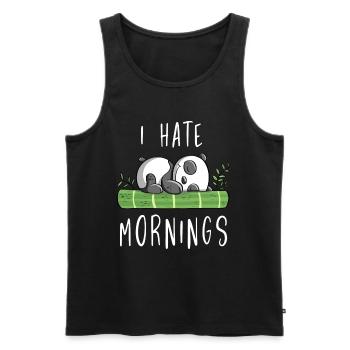 Je déteste les matins - Bamboo Panda Bear - Comic - Débardeur bio Premium Homme - noir - Devant - Michal (187cm)