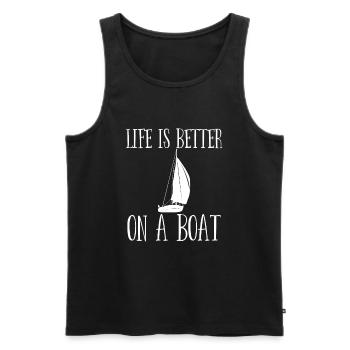 Sailing Life Is Better On A Boat - Men's Premium Organic Tank Top - black - Front - Michal (187cm)