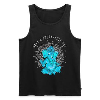 buddha ganesha yoga namaste elefant meditation om - Männer Premium Bio Tank Top - Schwarz - Vorne - Michal (187cm)