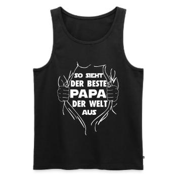 So sieht der beste Papa der welt aus - Männer Premium Bio Tank Top - Schwarz - Vorne - AI Model Male 178 light (178cm)