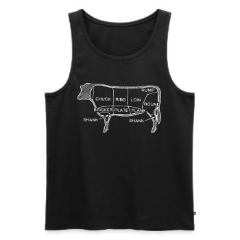 Steak - Männer Premium Bio Tank Top - Schwarz - Vorne - AI Model Male 178 light (178cm)