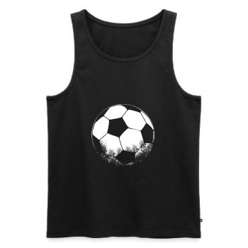 Schwarz Weiß Fußball Silhouette - Männer Premium Bio Tank Top - Schwarz - Vorne - Michal (187cm)