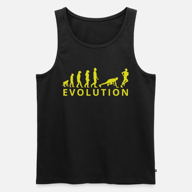 Evolution von einem Sportler - Männer Premium Bio Tank Top - Schwarz