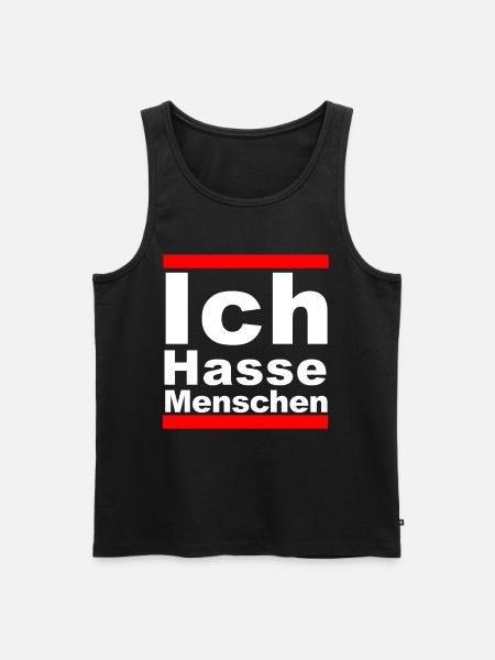 Ich Hasse Menschen - Männer Premium Bio Tank Top - Schwarz