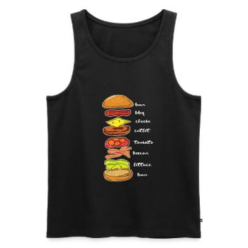 Hamburger Burger Cheeseburger Instructions Cadeau - Débardeur bio Premium Homme - noir - Devant - AI Model Male 178 light (178cm)