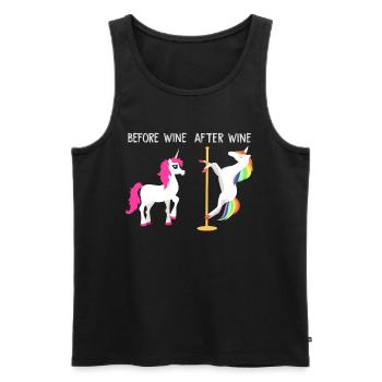 Drunken Stripping Unicorn Wine - Men's Premium Organic Tank Top - black - Front - AI Model Male 178 light (178cm)