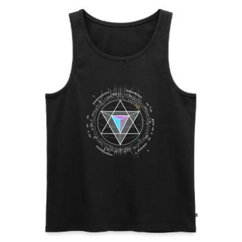 nerd cpu pyramid illuminati game wow hacker code - Men's Premium Organic Tank Top - black - Front - AI Model Male 178 light (178cm)