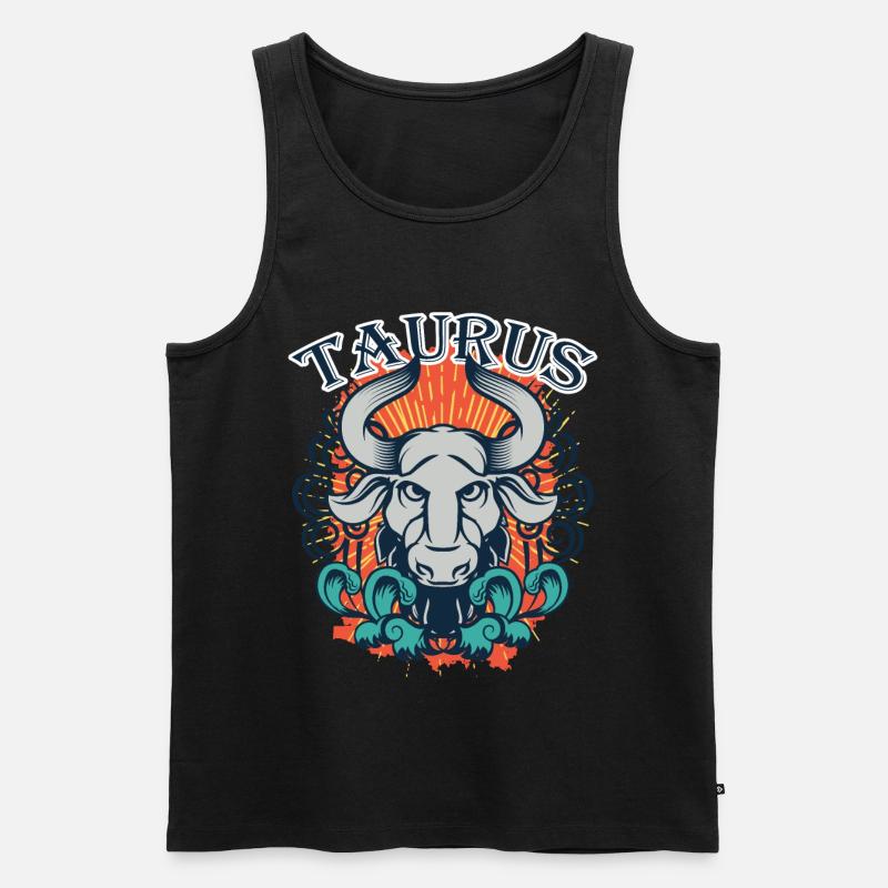 Team Stier Sternzeichen Geschenkidee Geschenk - Männer Premium Bio Tank Top - Schwarz