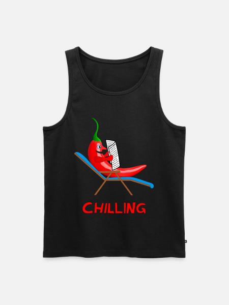 chilli, chilling, chilli, lazybones, lazy - Men's Premium Organic Tank Top - black