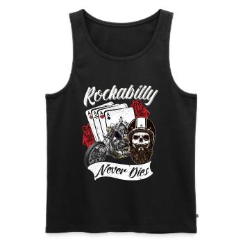Rockabilly never do this - Men's Premium Organic Tank Top - black - Front - AI Model Male 178 light (178cm)