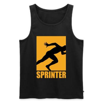 Sprinter Design - Men's Premium Organic Tank Top - black - Front - Michal (187cm)