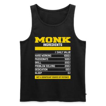 Nice Monk Ingredients T-Shirt - Männer Premium Bio Tank Top - Schwarz - Vorne - Michal (187cm)