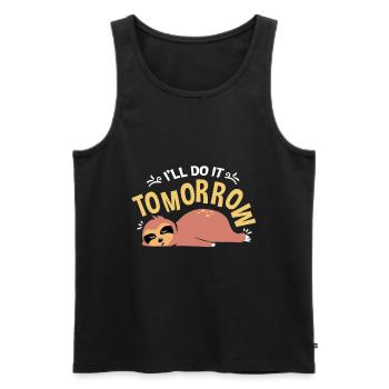 Faultier - Männer Premium Bio Tank Top - Schwarz - Vorne - Michal (187cm)