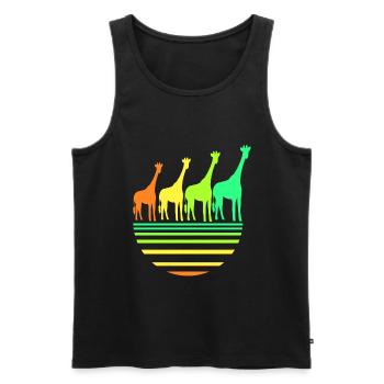 Giraffe - Men's Premium Organic Tank Top - black - Front - Michal (187cm)