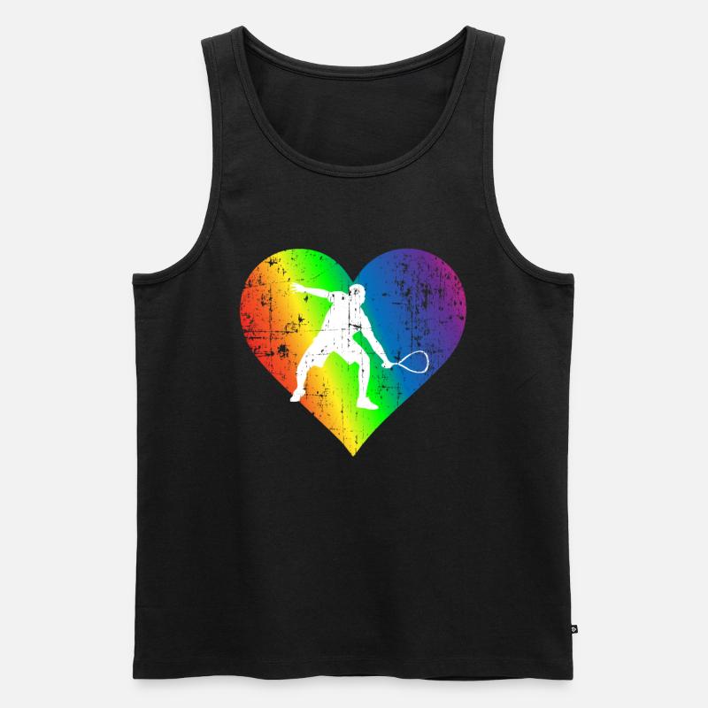 Squash Pride Rainbow Heart - Männer Premium Bio Tank Top - Schwarz