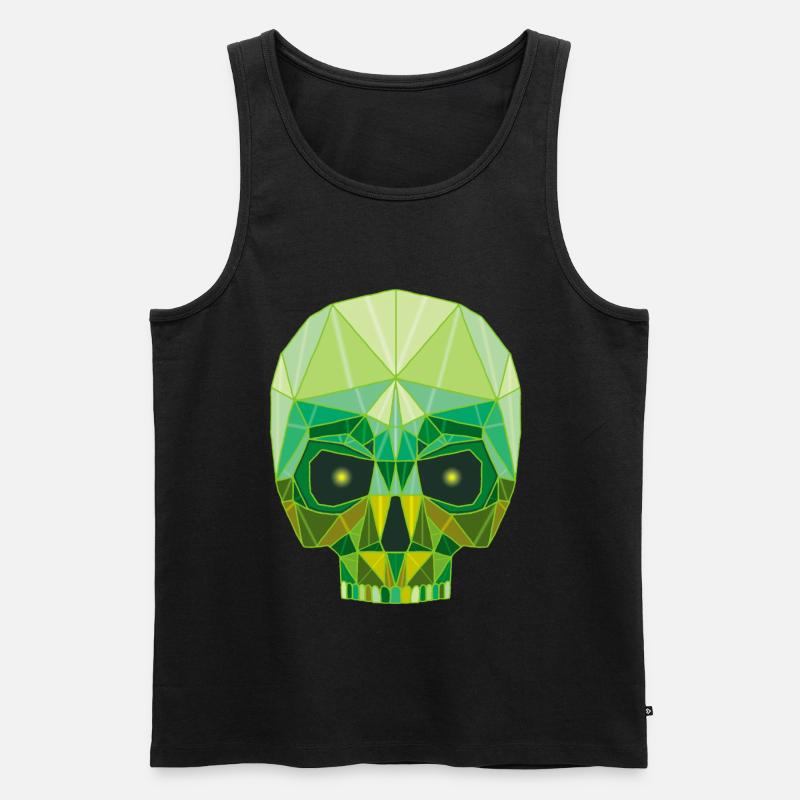 Smaragdgrüner Todeskopf - Männer Premium Bio Tank Top - Schwarz