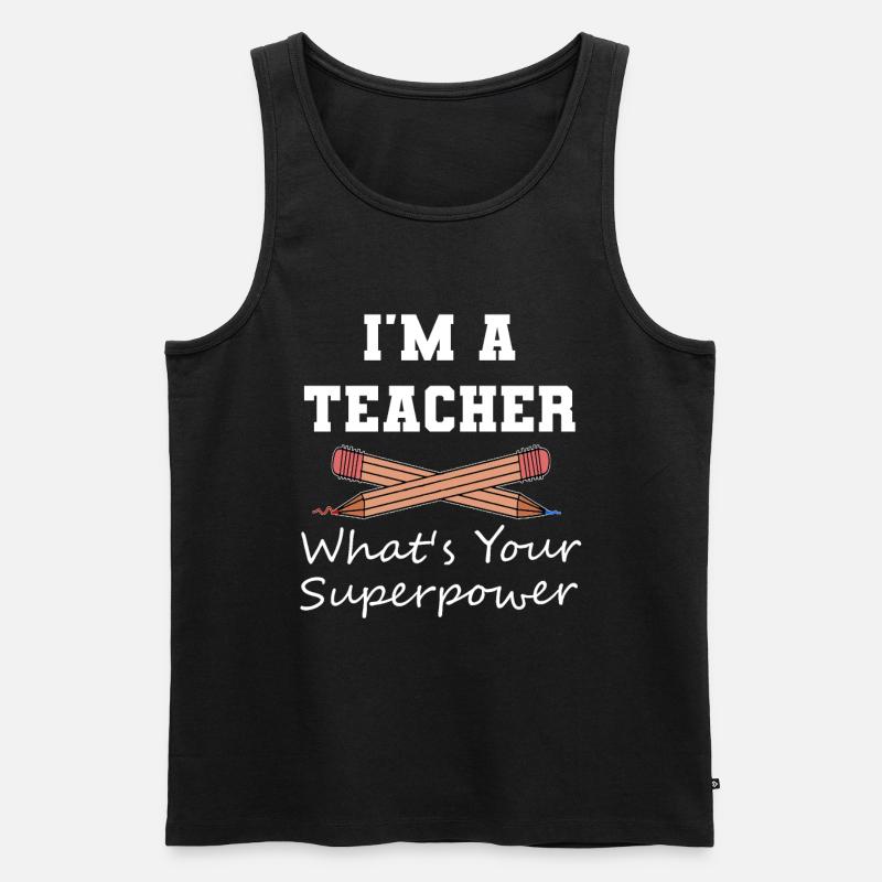 Ich bin ein Lehrer Spruch - Männer Premium Bio Tank Top - Schwarz