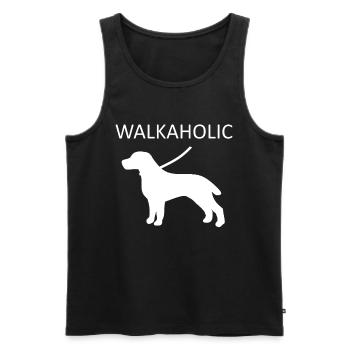 Walkaholic Dog Walking Gassi - Men's Premium Organic Tank Top - black - Front - Michal (187cm)