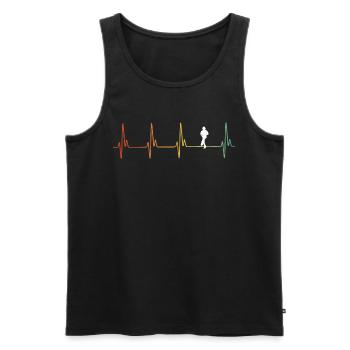 Vintage Line Dance Heartbeat - Débardeur bio Premium Homme - noir - Devant - AI Model Male 178 light (178cm)