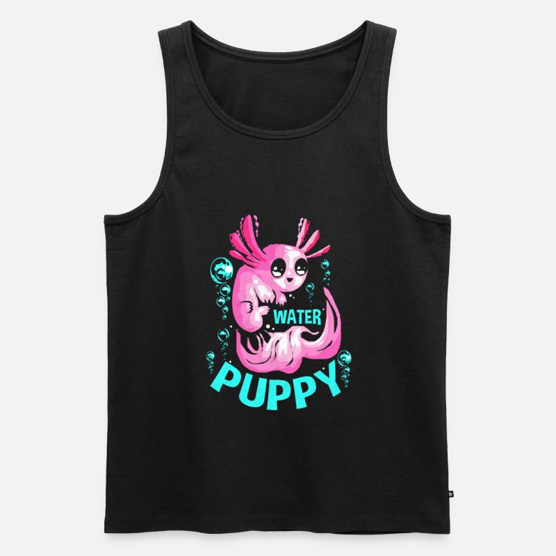 Axolotl - Männer Premium Bio Tank Top - Schwarz