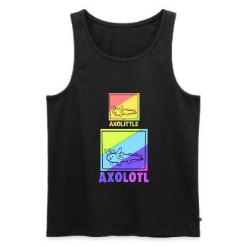 Axolotl Reptile Salamandre Aquarium Kawaii Lurch - Débardeur bio Premium Homme - noir - Devant - AI Model Male 178 light (178cm)