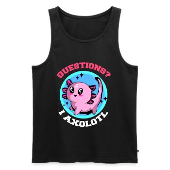 Axolotl Reptile Salamandre Aquarium Kawaii Lurch - Débardeur bio Premium Homme - noir - Devant - AI Model Male 178 light (178cm)