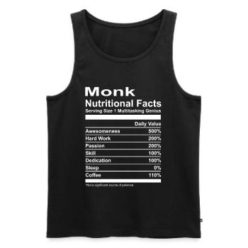 Monk Nutritional Facts T-Shirt - Männer Premium Bio Tank Top - Schwarz - Vorne - Michal (187cm)