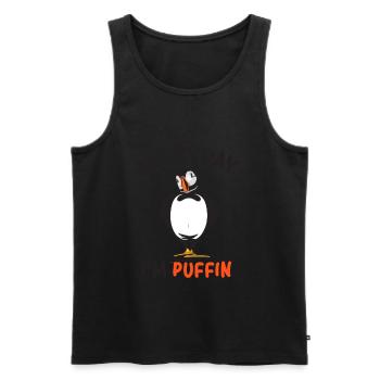 puffin - Men's Premium Organic Tank Top - black - Front - Michal (187cm)