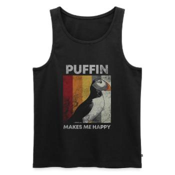 Puffin Island Papagei Taucher Vogel Nord Geschenk - Männer Premium Bio Tank Top - Schwarz - Vorne - AI Model Male 178 light (178cm)