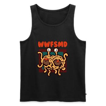 Pasta Spaghetti FSM Italien Nudeln Pesto Koch - Männer Premium Bio Tank Top - Schwarz - Vorne - AI Model Male 178 light (178cm)