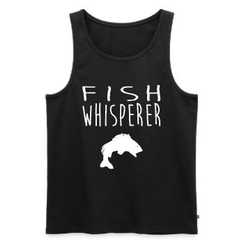 Fish Tee - Männer Premium Bio Tank Top - Schwarz - Vorne - AI Model Male 178 light (178cm)