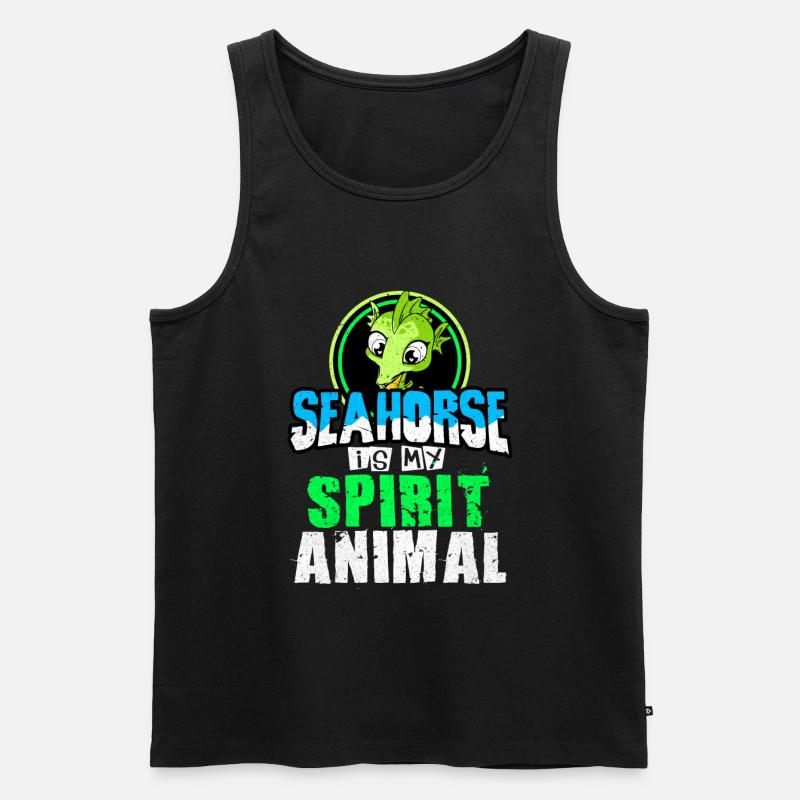 Seepferd - Männer Premium Bio Tank Top - Schwarz
