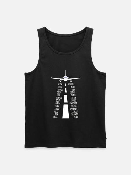 Pilot alphabet pilot airplane - Men's Premium Organic Tank Top - black