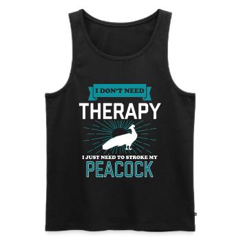 Je n'ai pas besoin de thérapie - PEACOCKS - Débardeur bio Premium Homme - noir - Devant - AI Model Male 178 light (178cm)