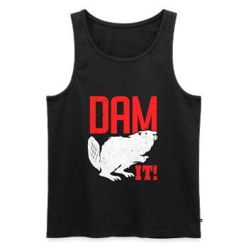 Biber - Débardeur bio Premium Homme - noir - Devant - AI Model Male 178 light (178cm)