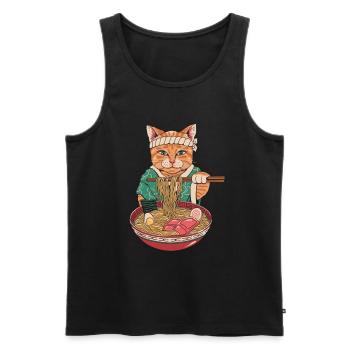 Ramen Kawaii Maneki Nudeln - Männer Premium Bio Tank Top - Schwarz - Vorne - AI Model Male 178 light (178cm)