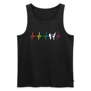 Swing Dance Rainbow Heartbeat - Débardeur bio Premium Homme - noir - Devant - AI Model Male 178 light (178cm)