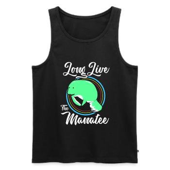 Laque de dugong sanglier Sirenia Manatee - Débardeur bio Premium Homme - noir - Devant - AI Model Male 178 light (178cm)