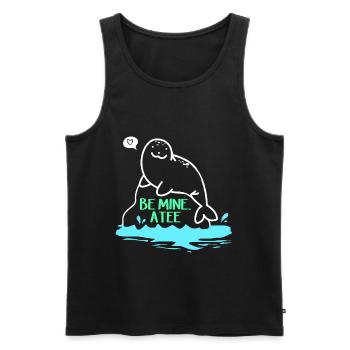 Laque de dugong sanglier Sirenia Manatee - Débardeur bio Premium Homme - noir - Devant - AI Model Male 178 light (178cm)