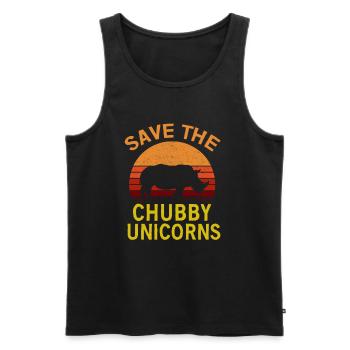 Save The Chubby Unicorn - Männer Premium Bio Tank Top - Schwarz - Vorne - AI Model Male 178 light (178cm)