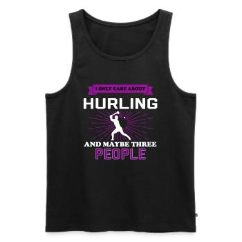 Hurling And Maybe 3 People - Männer Premium Bio Tank Top - Schwarz - Vorne - Michal (187cm)
