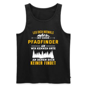 Leg Dich Niemals Mit Einem Pfadfinder An - Männer Premium Bio Tank Top - Schwarz - Vorne - AI Model Male 178 light (178cm)